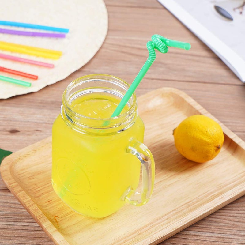 CVNDKN 200 Pcs Colorful Plastic Long Flexible Straws.(0.23'' diameter and 10.2" long) - Image 5